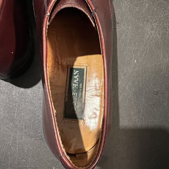 Vintage Cole Haan Cap Toe Oxford Mens 11 D Burgundy Leather Lace Up Dress Shoes - Picture 10 of 11